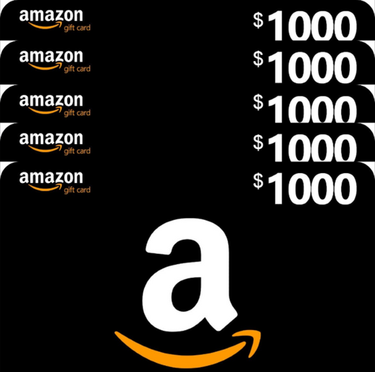 Amazon gift card - $1000 balance x5 - $5000 Total - Ready to cashout (Digital)