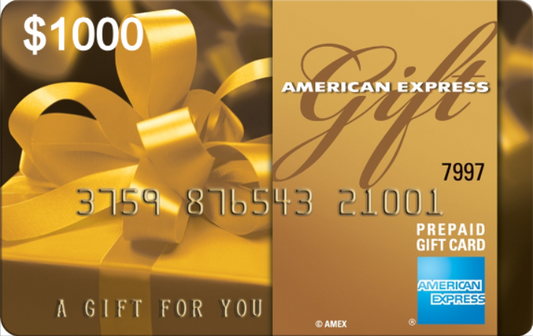 American Express PrePaid Gift Card - $1,000 Balance (Email Delivery)